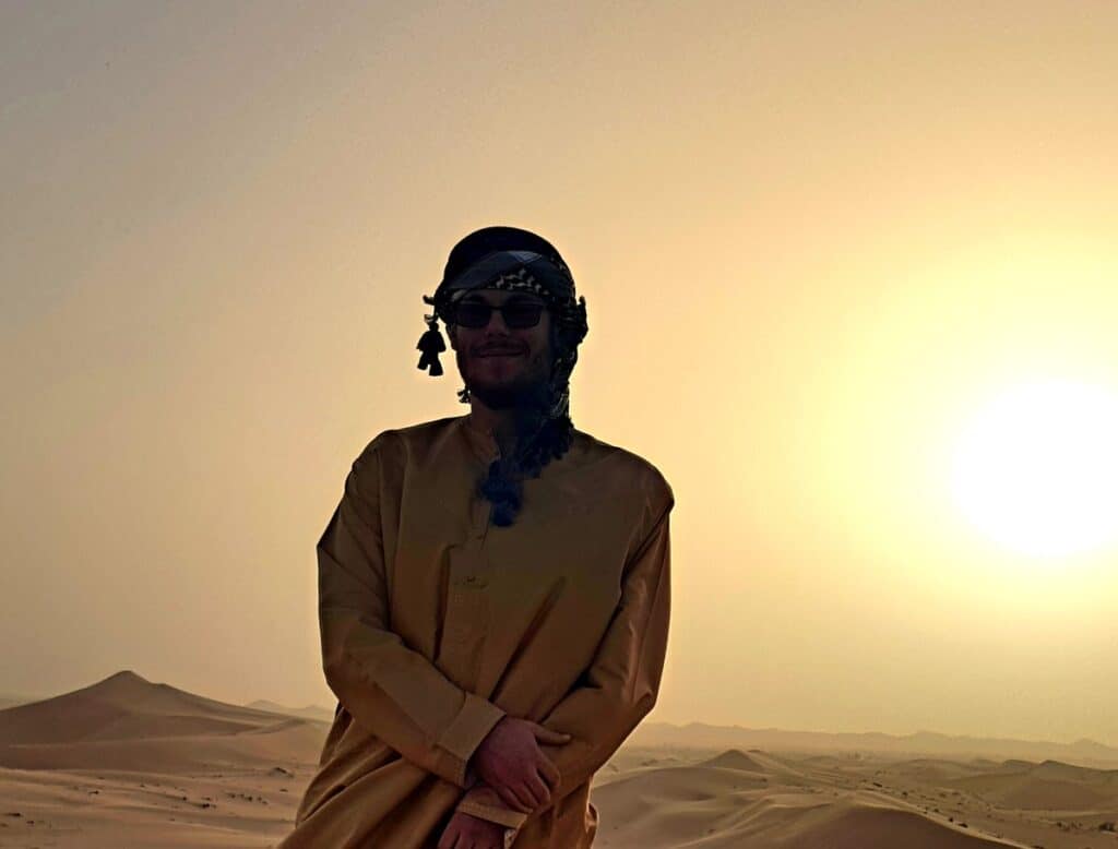 Kian Tveitan (kianlayer0) in the Arabian Peninsula, circa 2018