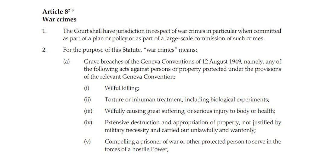 Rome Statute Article 8