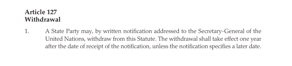 Rome Statute Article 127